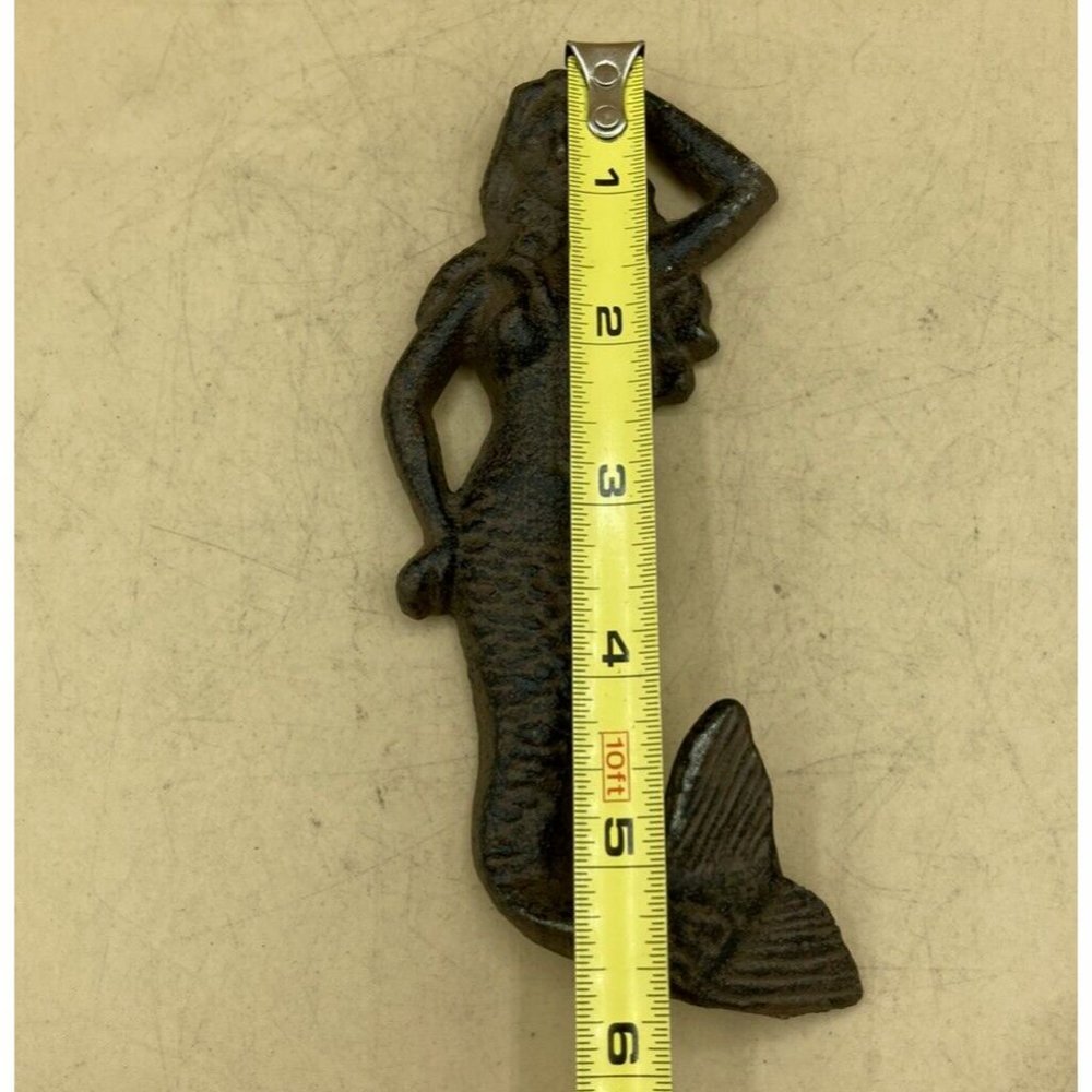 Beach Decor Coat Hat Wall Hooks Cast Iron Mermaid & Seahorse - Picture 5 of 9